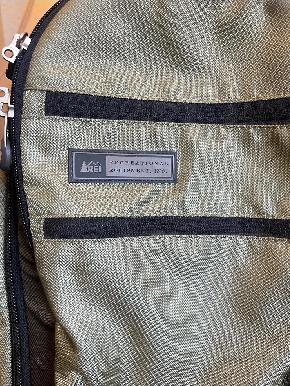 REI Olive/Tan Rolling Travel Backpack with Telescopic Handle